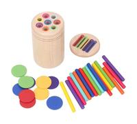GLOGLOW Juguete de Clasificación de Colores de Aprendizaje, Taza Educativa de Madera para Niños en Edad Preescolar, Actividades de Clasificación de Colores