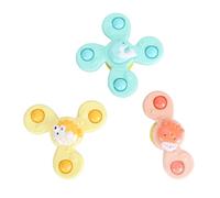 GLOGLOW Juguete Giratorio de Chupadería de Dibujos Animados para Entrenamiento Sensorial de Bebés, 3 Pcs de Bañera de Tapping con Perlas y Campanas
