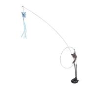 GLOGLOW Juguete para Gatos Juguete, 90 Cm Varita Interactiva Teaser Stick Base de Ventosa Doble Alambre de Acero Extraíble 4 Reemplazos de Plumas para Gatos de Interior Ejercicio de Juego Pluma (#1)