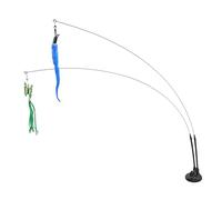 GLOGLOW Juguete para Gatos Juguete, 90 Cm Varita Interactiva Teaser Stick Base de Ventosa Doble Alambre de Acero Extraíble 4 Reemplazos de Plumas para Gatos de Interior Ejercicio de Juego Pluma (#3)