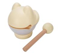 GLOGLOW Lámpara de Noche Recargable con Luz de Gato de la Suerte, Luz Nocturna de Gato de Madera y Plástico Compuesto, 3 Niveles de Brillo, de Mesa Inalámbrica Portátil de 800 MAh para Dormitorio,