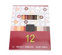 GLOGLOW Lápices sin Madera de 12 Colores, Juego de 12 Lápices de Colores con Pigmentos a Base de Aceite para Dibujo Artístico Profesional, Bocetos, Colorear con Ricos, Mezcla (Color de retrato)