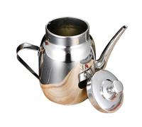 GLOGLOW Lata de Aceite de Acero Inoxidable, Dispensador de Condimentos a Prueba de Fugas con Diseño Portátil para Vinagre de Salsa de Soja, Ideal para Barbacoa y Picnic Al Aire Libre (420ml)