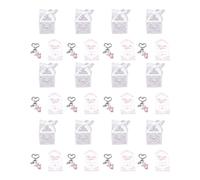 GLOGLOW Llavero de Recuerdo de Bautismo, 12 Piezas, Colgante de Ala de ángel de Perlas con Tarjeta y Caja, Recuerdo de Invitados de Boda, Bautizo, Baby Shower, Juego de Regalo Premontado (PINK)