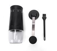 GLOGLOW Molinillo de café Manual, Molinillo de Rebabas Ajustable de Acero Inoxidable, 40 Ajustes para Acampar y Viajar (Negro 40 velocidades)