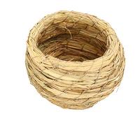 GLOGLOW Nido de colibrí Tejido a Mano, Pajarera de Hierba para Periquitos, Descanso Cómodo para Pájaros Pequeños, Hábitat Natural de Estilo Rústico de 5,5x4,5 Pulgadas