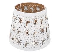GLOGLOW Pantalla de Lámpara de Hierro, Patrón de Estrella, Luna y Sol, Diseño Tallado Ahuecado para Bombillas E27 E26, Cubierta de Lámpara de Mesa, Accesorio de Iluminación Decorativo