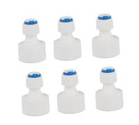 GLOGLOW Paquete de 6 Accesorios de Conexión Rápida, Adaptadores de Ajuste a Presión de Plástico para RO, Rosca Hembra de 1/4 OD a 1/2, Ideal para Instalaciones de Filtros de Agua