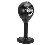 GLOGLOW Pelota de Boxeo de Mesa, Bolsa de Bolsas de Enfoque con Base de 18 Cm, Juguete para Aliviar el Estrés con Ventosa, Entrenador de Entrenamiento de Escritorio Compacto para Adultos en la (BLACK)