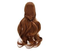 GLOGLOW Peluca para el Cabello de Muñeca, Estilos Rizados de Flequillo Ordenado Cortando Suministros de Muñecas Suaves para la Circunferencia de la Cabeza de 21 a 24 Cm 8 a 9 Pulgadas (marrón claro)