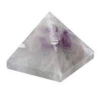 GLOGLOW Pisapapeles Piedra Violeta Hecha a Mano con Grano Natural 3 Cm para Decoración de Escritorio de Oficina en el Hogar Meditación Regalo Feng Shui Pirámide de Cristal Cristal de Amatista