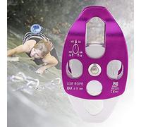 GLOGLOW Protección de Ingeniería de Carga de 32KN, Diseño Abierto/cerrado de Doble Polea de Escalada de Aluminio para Aviación Al Aire (PURPLE)