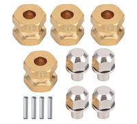 GLOGLOW SCX10 RC Car Combiner Material Latón Cool para 1/10 RC Crawler Car 12 mm/15 mm/17 mm Dorado (12 mm)