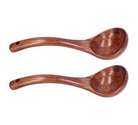 GLOGLOW Set de Cuchara de Cucharada de Madera de 2 Piezas, de Madera de Cucharadas de Gachas de Gachas de de Cocción Utensilios de Cocina para Cocinar Siring 2pcs Juego de Cuchara de de, 9.8