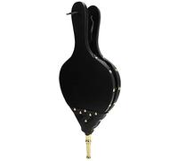 GLOGLOW Soplador de Leña Manual para Fuelle de Chimenea, de Cuero de PU para Barbacoa, Uso en Camping y Chimenea, Herramienta Portátil de Mano de 39,5x18 Cm, Regalo de Estilo Rústico (tubo dorado)