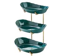 GLOGLOW Soporte para Servir Escalonados, Bandeja de Postres de Acrílico y Hierro con Marco Dorado, Perfecta para Exhibir Frutas, Aperitivos y té de la Tarde (3 niveles)
