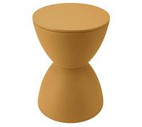 GLOGLOW Taburete con Forma de Reloj de para Baño, Mesa Auxiliar Redonda Moderna de Plástico con Diseño Impermeable Resistente Al Desgaste para Cambiarse de Zapatos (Cúrcuma)