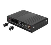 GLOGLOW Tarjeta de Sonido Externa, Adaptador USB de Aleación de Aluminio, Sonido Envolvente de 5.1 Canales, Ideal para Karaoke y Juegos