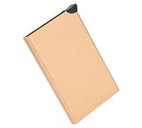 GLOGLOW Tarjetero antirrobo antirrobo, portatarjetas de gran capacidad para viajes de negocios, ligero y portátil, aleación de aluminio + PU, color negro, Gold