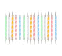 GLOGLOW Varina de la Cabeza Redonda de la Cabeza Pen Terrestre de Arte de Uñas de Doble Extremo para el Kit Profesional de Arte de Uñas Diy Manicure Essentials 25pc de Pensas Salpicaduras de