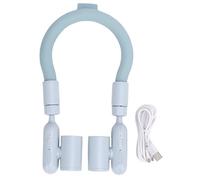 GLOGLOW Ventilador de Cuello Portátil 360 ° Tubo de Enfriamiento sin Luces Ventilador de Cuello con Vantos para el Cuello USB Recargable 3 Velocidades Ajustables para Deportes de Viaje (BLUE)