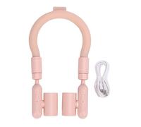 GLOGLOW Ventilador de Cuello Portátil 360 ° Tubo de Enfriamiento sin Luces Ventilador de Cuello con Vantos para el Cuello USB Recargable 3 Velocidades Ajustables para Deportes de Viaje (PINK)