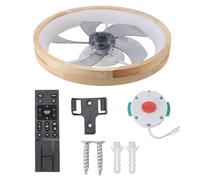 GLOGLOW Ventilador de Techo LED con Luz Remota de 19.7 '' Moderia de Montura de Montaje Flush Techo Dimmable Techo LED Dimming 6 Velocidades Motor Reversible Tranquilo para Sala de