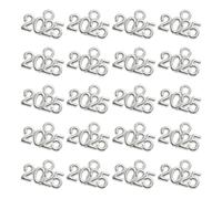 GLOKUUCA 2025 Charm De Número Para Graduación50 Paquetes De Charm De Borla De Número Para Hacer Joyería Artesanal - Aleación De Zinc 2025 Borla De Graduación - 14 mm/0.55 Pulgadas Plateado