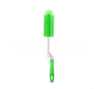 Glomc 1 cepillo de silicona para botellas con cabezal giratorio de 360 grados, limpiador de tazas de mango largo para botellas, vasos, jarrones y teteras, verde, cocina en casa (Roating)