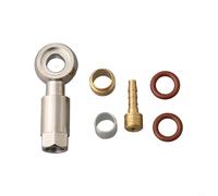 Glomc 1 juego de manguera hidráulica de bicicleta y adaptador de banjo para MAGURA MT4 MT4E MT5 MT6 MT7 MT8, metal plateado para ciclismo de montaña y ciclismo de montaña (C)