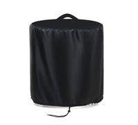 Glomc 600D Oxford Cubierta redonda para fuego al aire libre 56X35Cm Resistente a la intemperie UV con hebilla y cierre de cordón, negro, para uso en jardín y patio (negro)