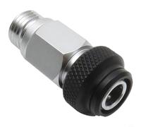 Glomc Adaptador de buceo para Bcd con mecanismo de liberación rápida, cobre cromado, rosca 9/16, aluminio ancho para agarre de anillo, plateado, ideal para deportes subacuáticos (botón AD-07 Bold