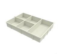 Glomc Bandeja organizadora grande de silicona para baño, tocador de cocina, contenedor de almacenamiento modular apilable para cosméticos, utensilios, aperitivos, color blanco roto, 35,5 x 23 x 5 cm