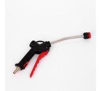 Glomc Boquilla de pulverización de espuma de acero inoxidable con lanza de espuma de nieve, conector de cera y agua para lavadora a presión, bloqueo infantil y agujero para colgar, 37 cm negro y rojo