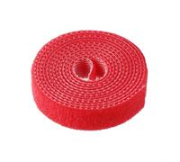 Glomc Brida de nailon de 1 m, reutilizable y organizador de cables para cables de red de datos, gestión de cables de computadora de oficina en casa, rojo