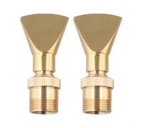 Glomc Cabezal de rociador de jardín ajustable de latón de 2 piezas con boquilla de sector, conector de 4 puntos para riego de césped y parterres