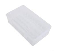 Glomc Caja de almacenamiento de bobina de plástico transparente de 42 estantes, material de PP, organizador de hilo de doble bloqueo, 23,7 x 13,7 x 6,6 cm, para salas de costura y manualidades
