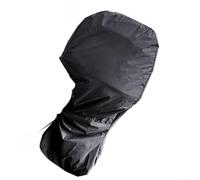 Glomc Cubierta de motor fueraborda Oxford 420D con revestimiento de PVC para protección del motor de barco, cordón resistente al agua y para cierre de cremallera, negro, ideal para almacenamiento