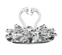 Glomc Figura de cristal para adorno de cisne, exquisita decoración artesanal multicolor para el hogar, sala de estar, decoración interior, amor, matrimonio, cisnes, regalos de recuerdo para amigos