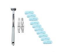 Glomc Kit de plumero de telaraña con poste extensible de hasta 180 cm, cabezal de microfibra flexible y cepillos lavables para esquinas de techo y espacios de difícil acceso, limpieza del hogar (B)