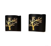 Glomc Paquete de 2 luces solares de pared para exteriores con sensor automático del atardecer al amanecer y PVC resistente a la intemperie, negro, para jardín, patio y camino (2 unidades)