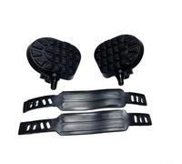 Glomc Par de pedales de bicicleta estática de ciclismo de interior con correas ajustables, construcción de acero PP ABS, tamaños de rosca de 1/2 y 9/16 pulgadas, ideal para gimnasio en casa (hoja de