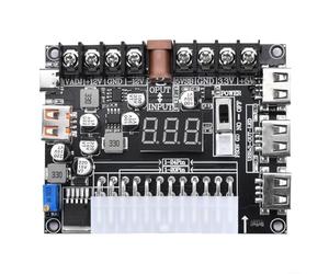 Glomc Placa de módulo de alimentación Atx ajustable 20/24 pines con voltímetro digital, salidas USB A/C para reparación de computadoras, pruebas de banco de laboratorio y construcciones aficionadas (A