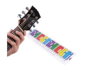 Glomc Regla de escala deslizante de guitarra, PVC de color brillante de 11 x 3.15 pulgadas, para aprendizaje pentatónico diatónico y modal, herramienta de práctica de guitarra para principiantes y