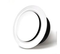 Glomc Rejilla de ventilación de techo redonda ajustable con rejilla giratoria desmontable para sistemas de aire centrales, uso en interiores, ventilación de oficina en casa (100)