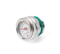 Glomc Tapa de llenado de aceite con indicador de temperatura de aceite integrado para Kawasaki W650 W400 W800 motocicletas 1987-1998, aleación de aluminio, negro (plata)