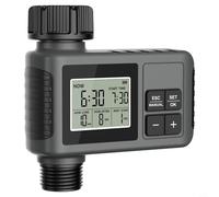 Glomc Temporizador de agua programable, temporizador de manguera para riego por aspersor, sistema de riego automático, retraso de lluvia y riego manual para césped y jardines, control preciso (14 mm)