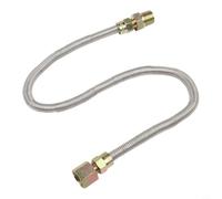 Glomc Tubo de manguera de gas corrugado de acero inoxidable 304, línea de fuelle flexible de 24 pulgadas para GLP y gas natural, con adaptadores de latón NPT de 2 × 1/2 para chimeneas, parrillas al