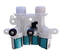 Glomc Válvula solenoide de entrada de agua para lavadora de 4 puertos, 120 V, compatible con W11165546 W11096268, plástico cian, 15 x 12 x 8 cm, para uso en cuarto de lavado (W11165546)