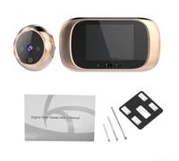 Glomc Visor electrónico de puerta, cámara digital de mirilla para puerta, con pantalla de 2.8 pulgadas, grabación automática de fotos, lente gran angular, funciona con pilas (dorado)